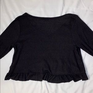 Urban Outfitters Long-Sleeve Ruffle Cropped Top
